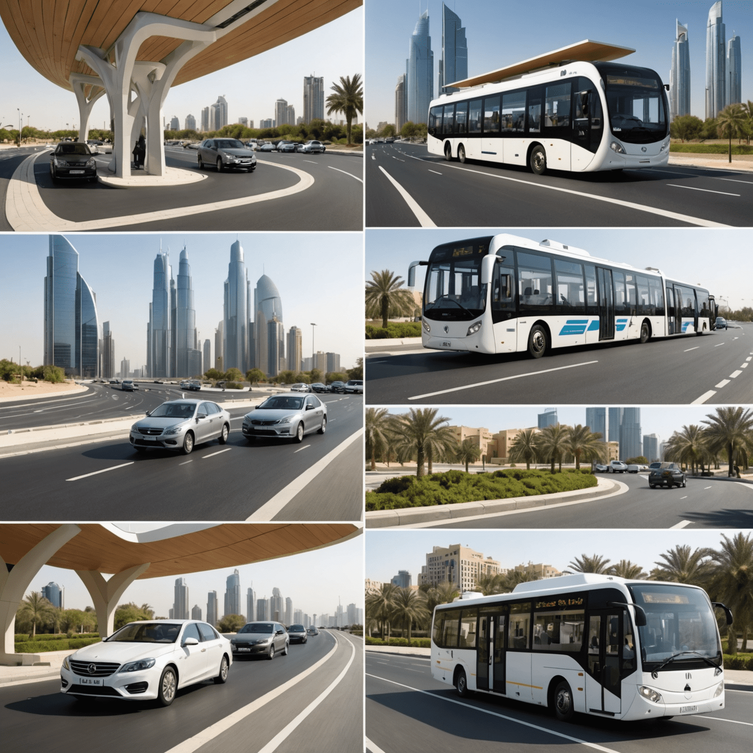 Collage of various top-up methods for UAE road plans, including smartphone app, kiosk, and online portal, emphasizing the ease and convenience of topping up transport plans